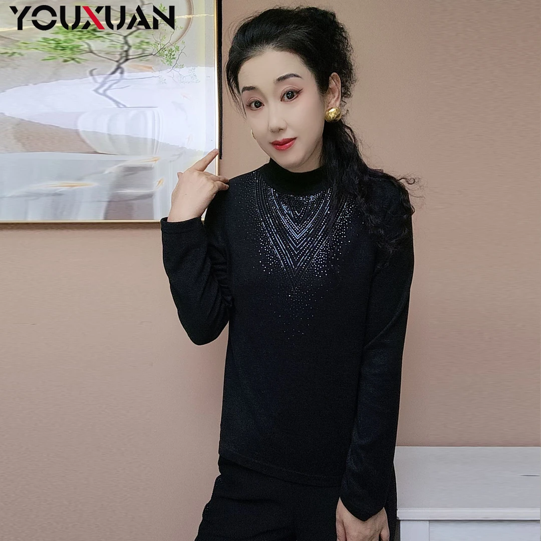 【云朵绒】秋冬新品百搭上衣时尚宽松长袖女士半高领打底衫89328