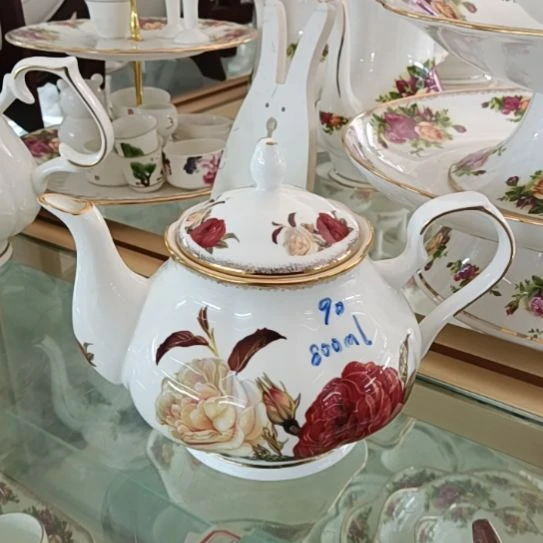 新疆西藏包邮金秋玫瑰手工拍金800毫升茶壶