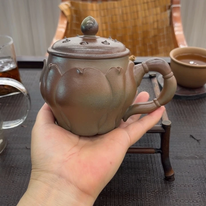 茶壶紫砂莲子杯手工制作