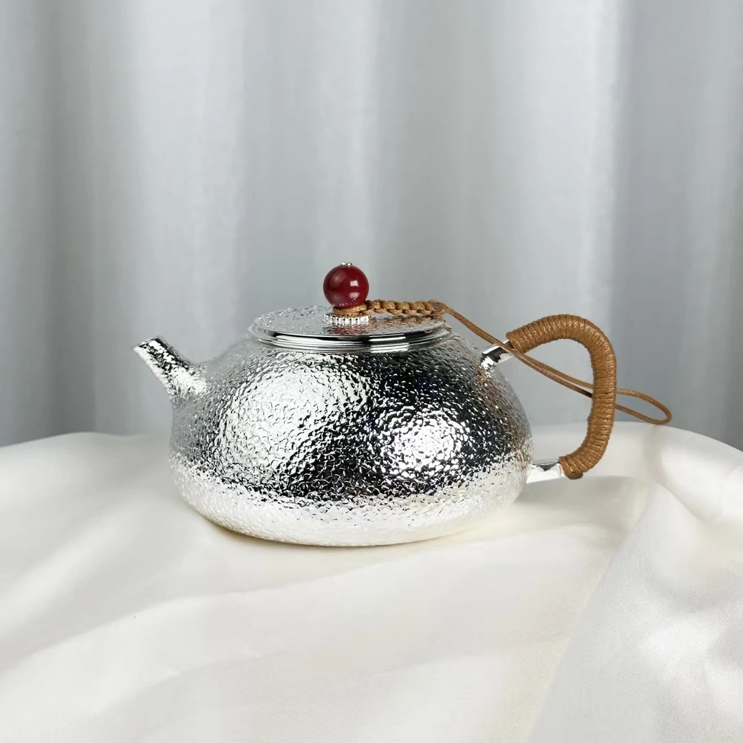 手工锤纹石瓢泡茶壶