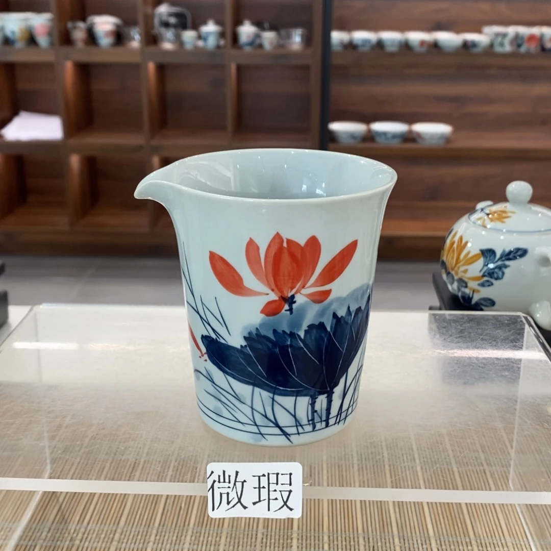 釉下手绘茶具微瑕