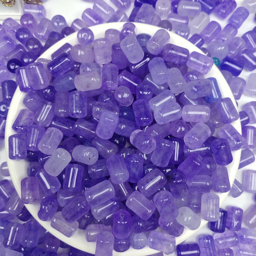 散珠W1737 紫碧玺管珠12*8MM*10颗