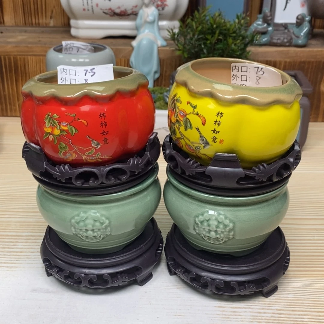 紫砂陶瓷花盆浮力