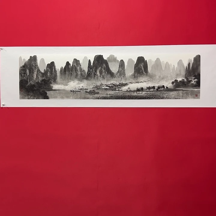 用***4国画莫桂明老师四尺对开