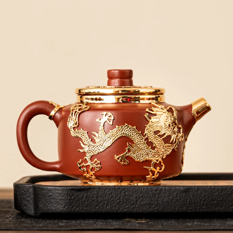 金镶玉德钟壶纯手工紫砂陶瓷泡茶壶原矿朱泥高档大容量中式茶壶