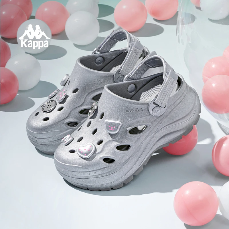 Kappa卡帕凉鞋女厚底洞洞鞋爆款增高运动休闲沙滩鞋子K0F25LL74CJ
