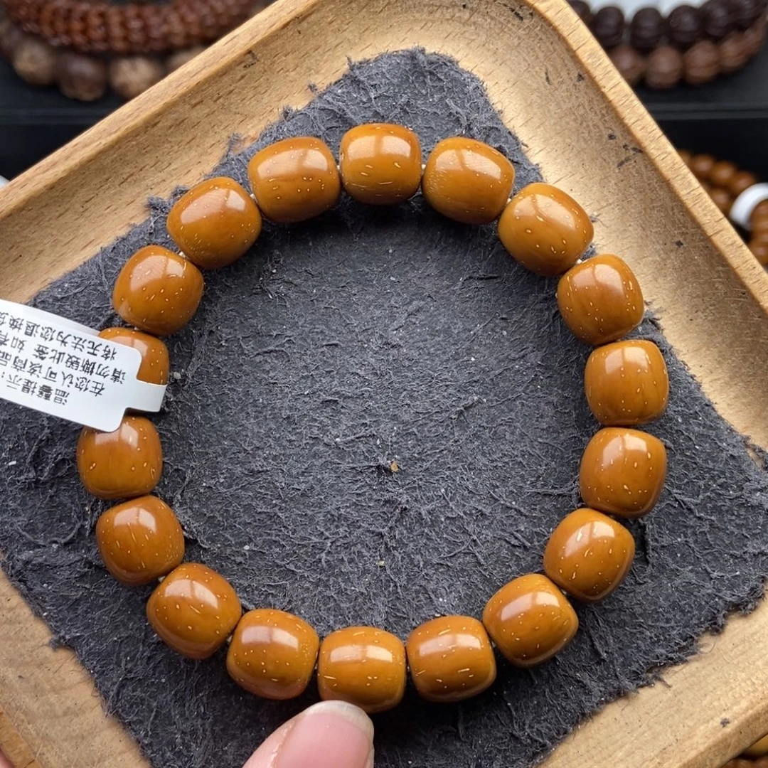 紫金鼠手串11mm➕近实心精品黄金甲桶珠