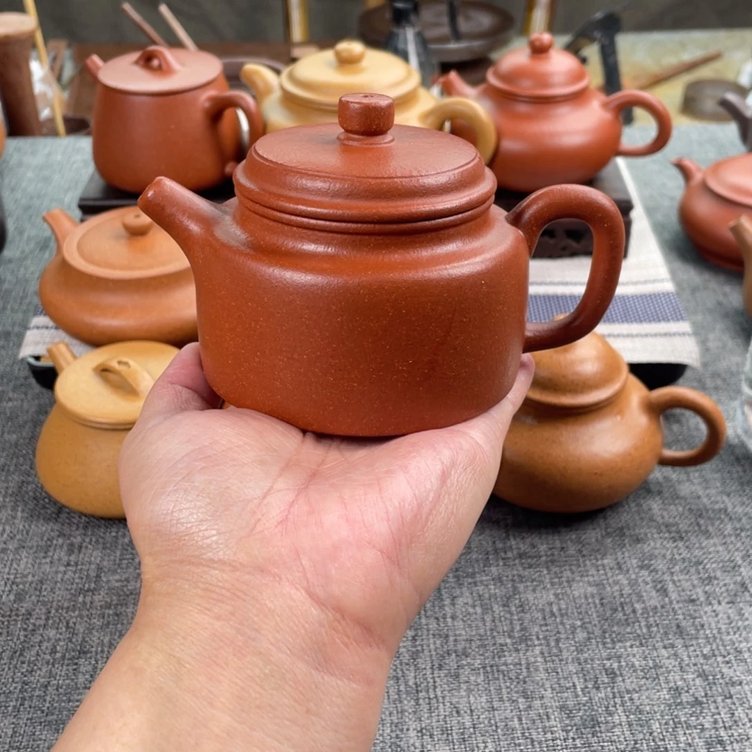 紫砂茶壶红降坡德钟全手40目210