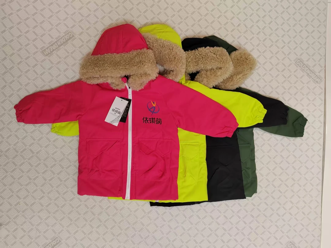 儿童秋冬新款连帽拉链外套棉衣