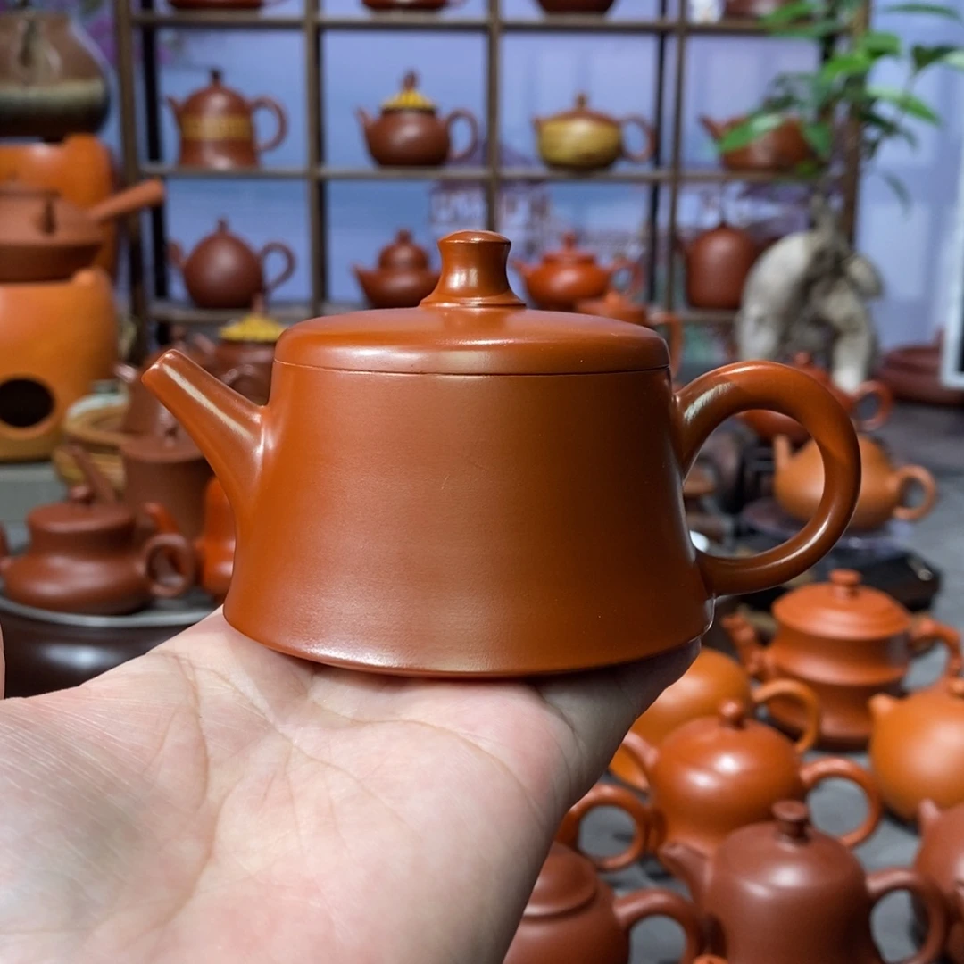 茶壶朱泥吴嘉麒朱泥云柱壶120c