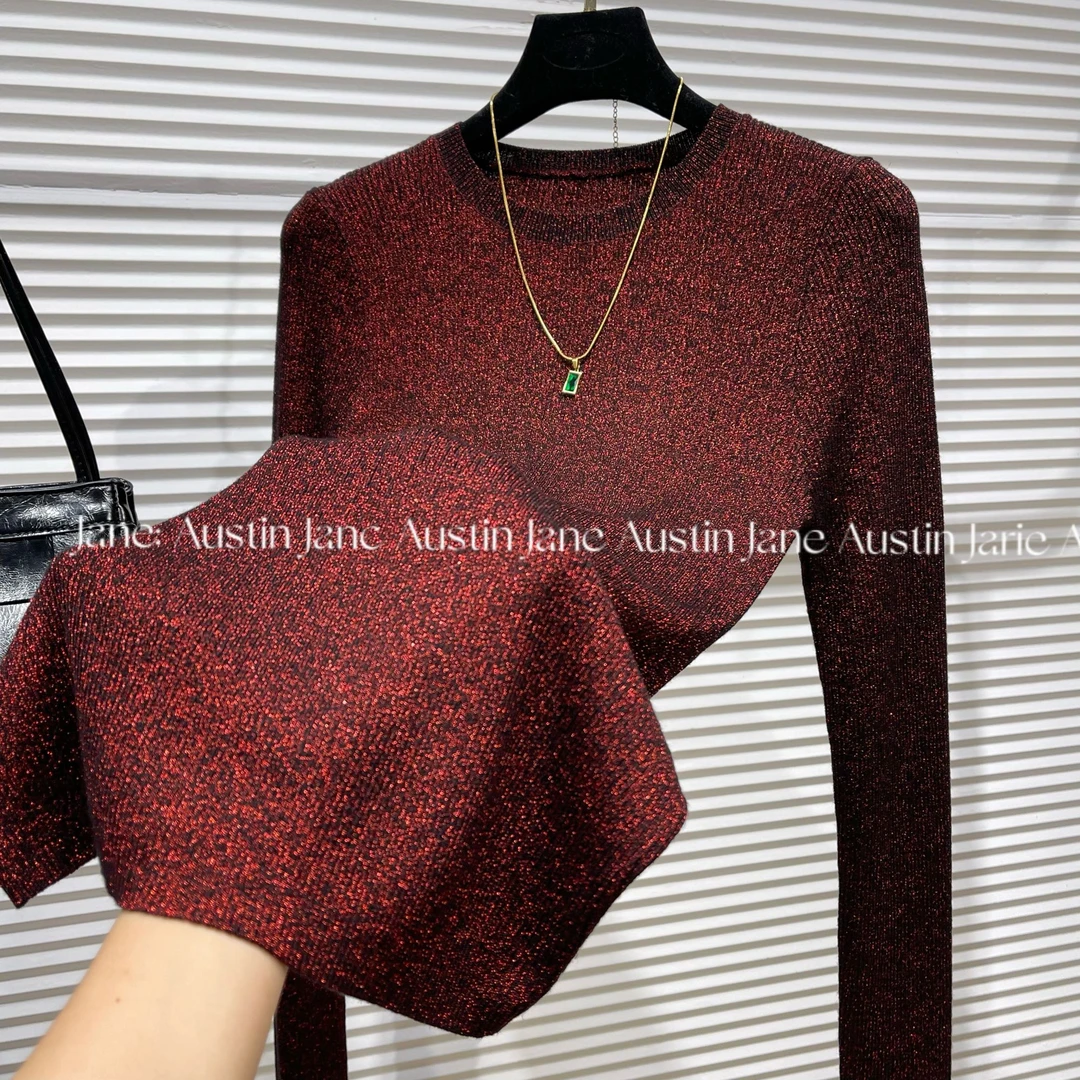 Jane Austin•(可卿)2025轻奢水晶纱线时尚显瘦塑身百搭女