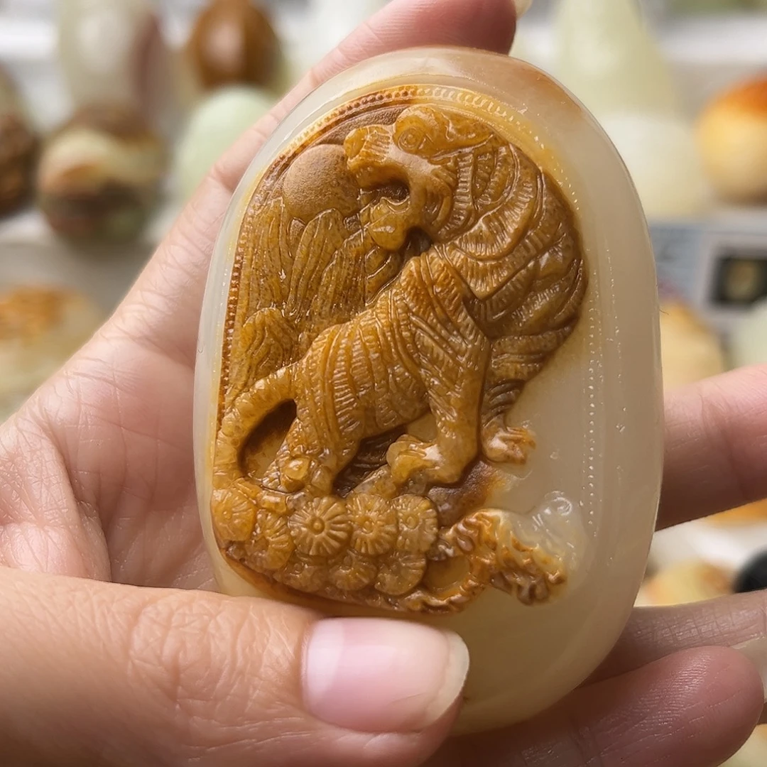 石材方解石摆件不退换虎