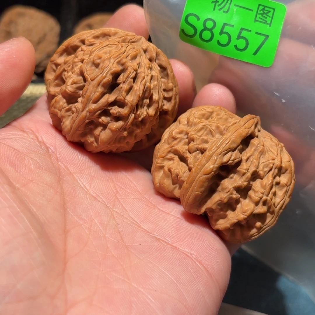 把件文玩核桃白狮子