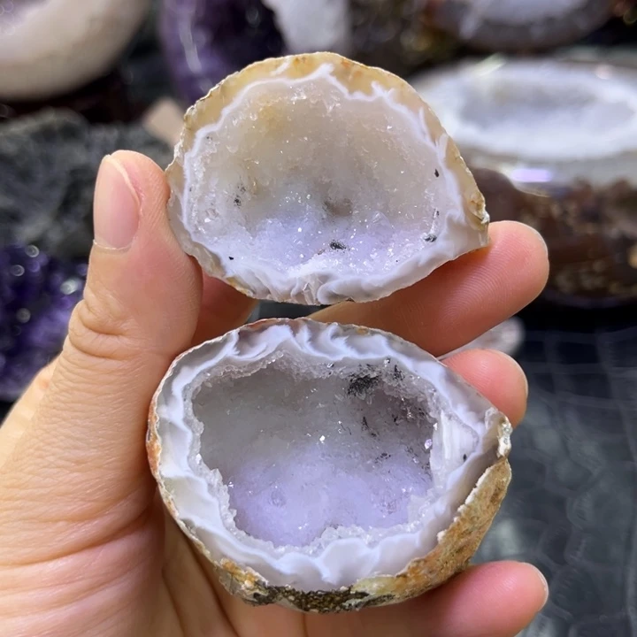 水晶珠宝半成品未镶嵌蚕丝白晶盆