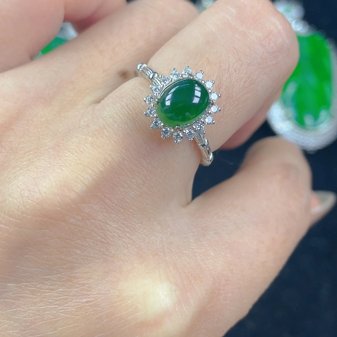 翡翠吊坠(不含链)银S925镶嵌