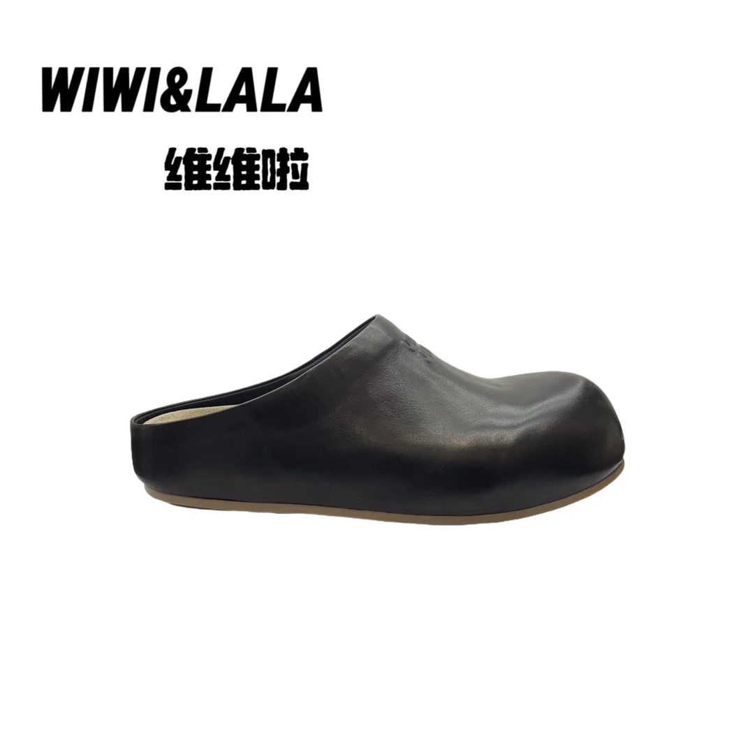 【维维啦】25夏款羊皮牛京穆勒拖鞋8529-1 A