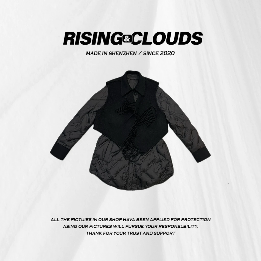 RISING&CLOUDS小云姐【风铃】保暖舒适2024冬季披肩羽绒服120228