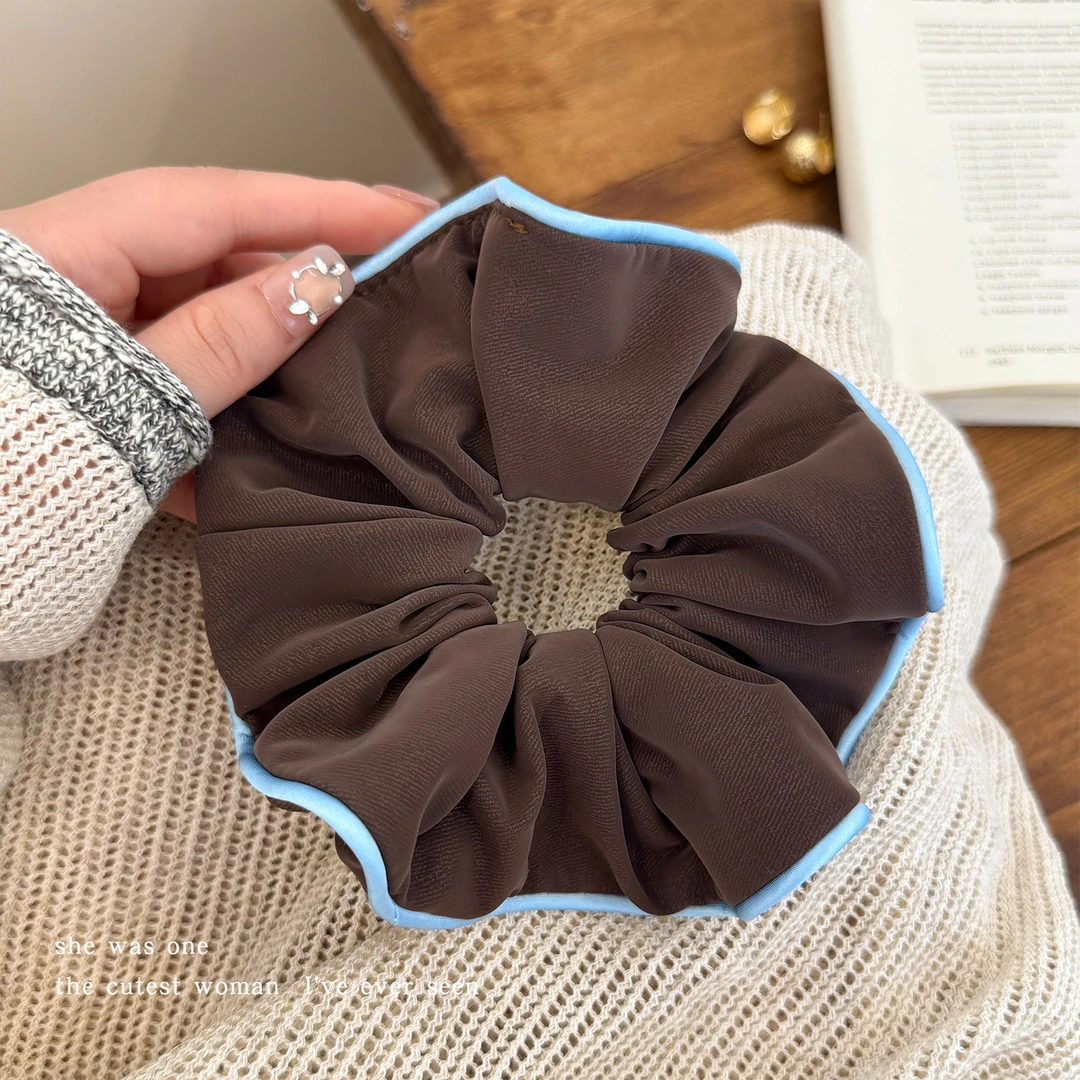 复古气质咖色大肠发圈女简约百搭扎头发绳马尾头绳时尚发饰橡皮筋