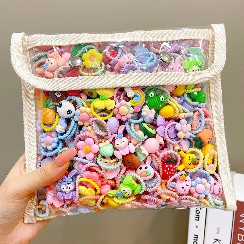 儿童发饰可爱头绳夏季不伤发小皮筋宝宝小号发圈发量少拇指圈发绳