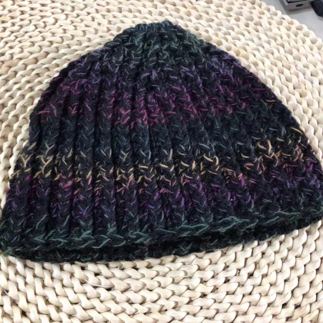 潮妈家手工冬款彩线大瓜皮（手工裸装）同色系随机发