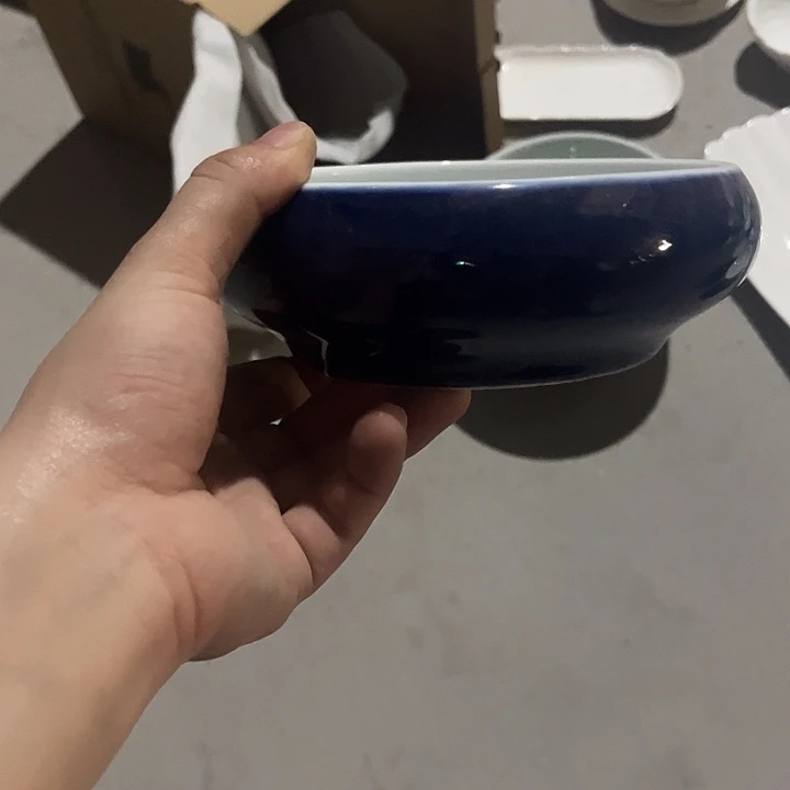 7寸宝蓝深铂陶瓷的