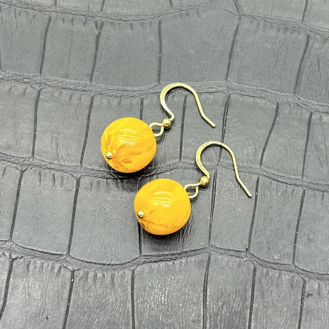 12M飘花蜡老型珠耳钩E01