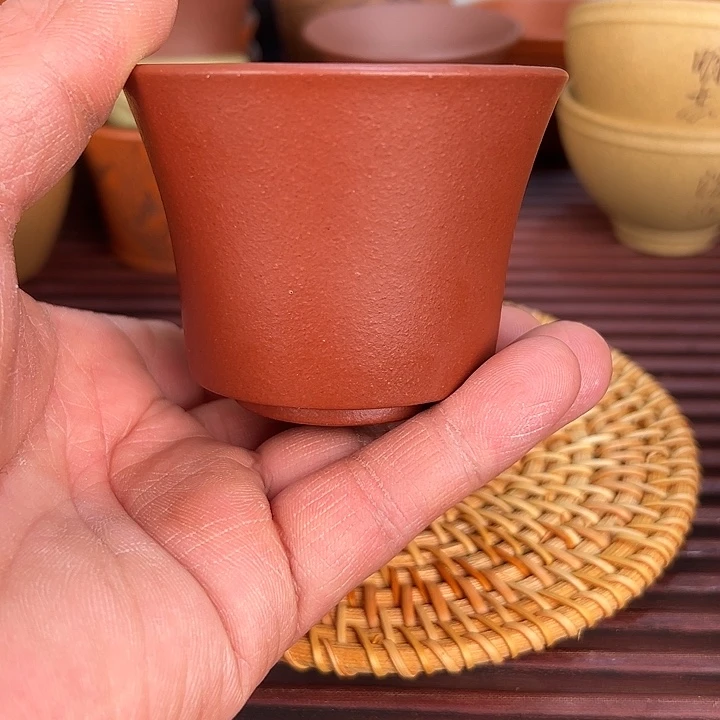 紫砂茶杯原矿紫泥铃铛杯100cc