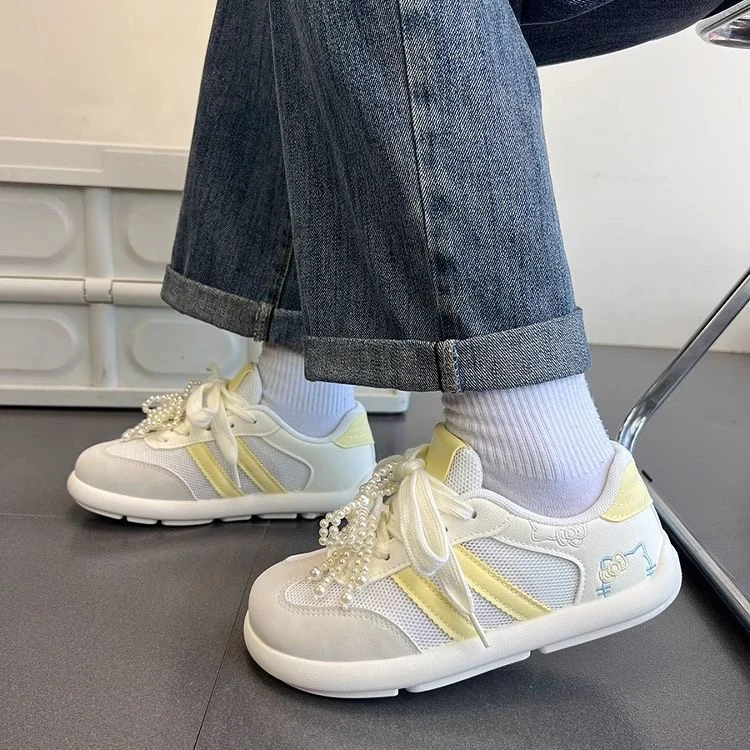 多巴胺夏季网面薄底时尚可爱KT猫刺绣板鞋校园风超软轻便板鞋