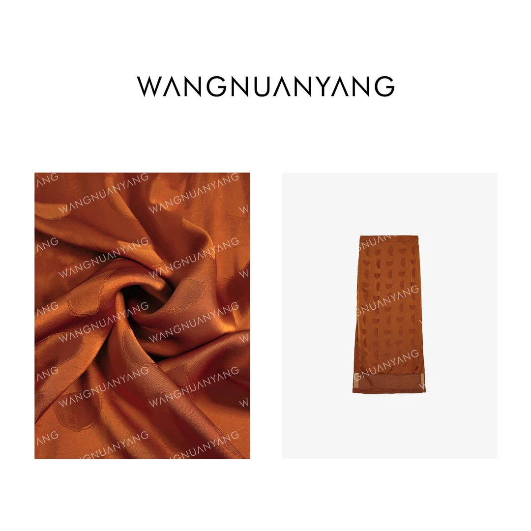 【王暖阳】黄昏时分｜气质人丝提花侧开叉显瘦长裙（24N80035）