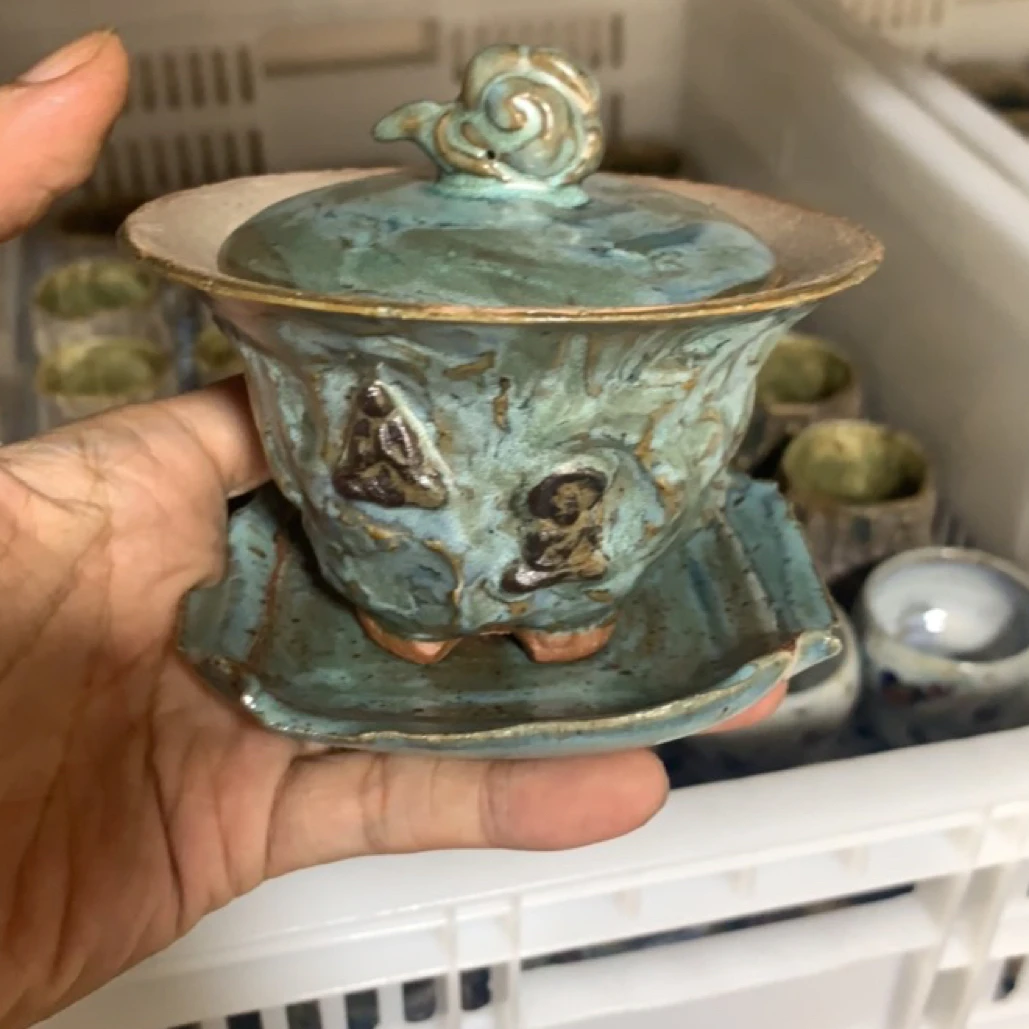 杨树手作敦煌系列三才盖碗