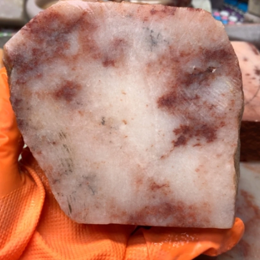 【闪购商品】未镶嵌手镯石英质玉白底红草花