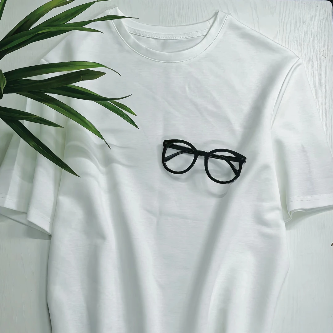 卡通风通勤休闲风短袖排汗T恤百搭宽松白色潮流印花