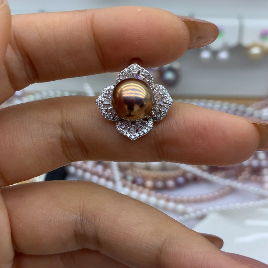 8***9淡水珍珠银S925镶嵌颈饰