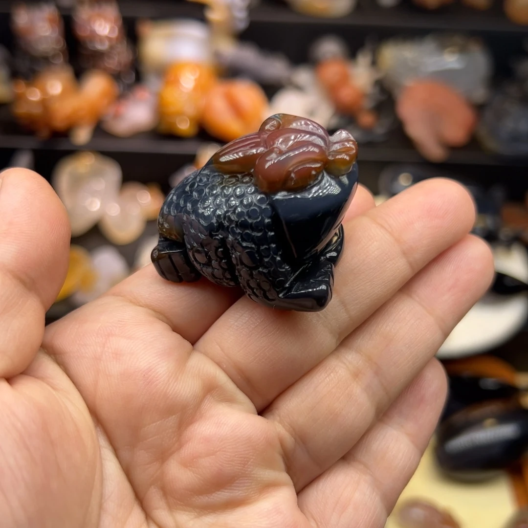 玛瑙/玉髓未镶嵌手玩摆件金蟾