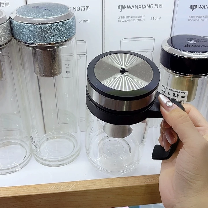 步***营万象品牌单层玻璃杯U214-500杯刷