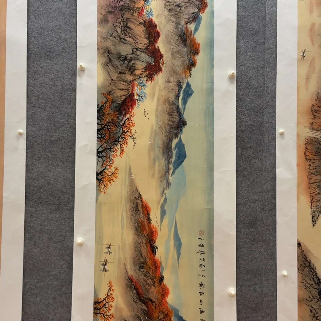 国画刘儒樵180x50山水作品