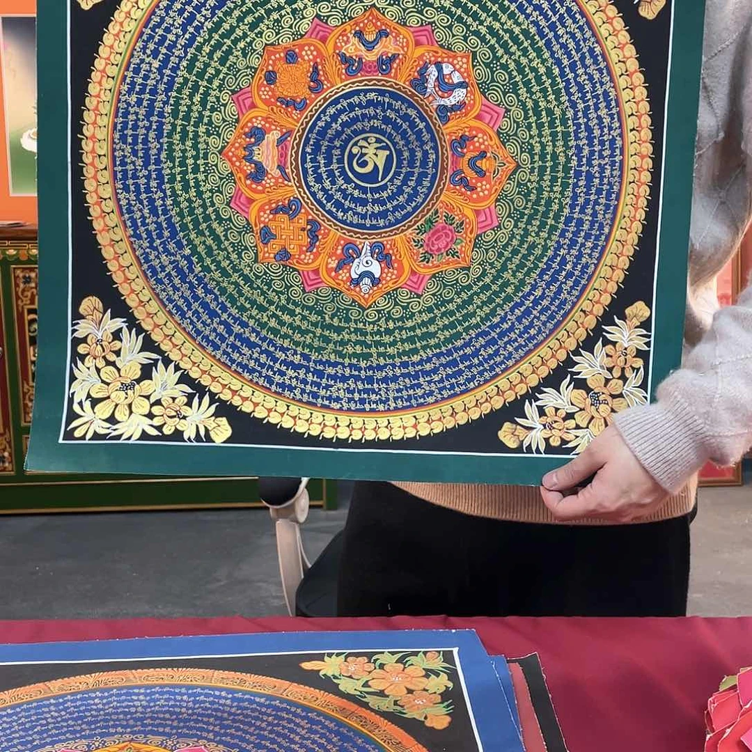 装裱画50×50六字纯手绘