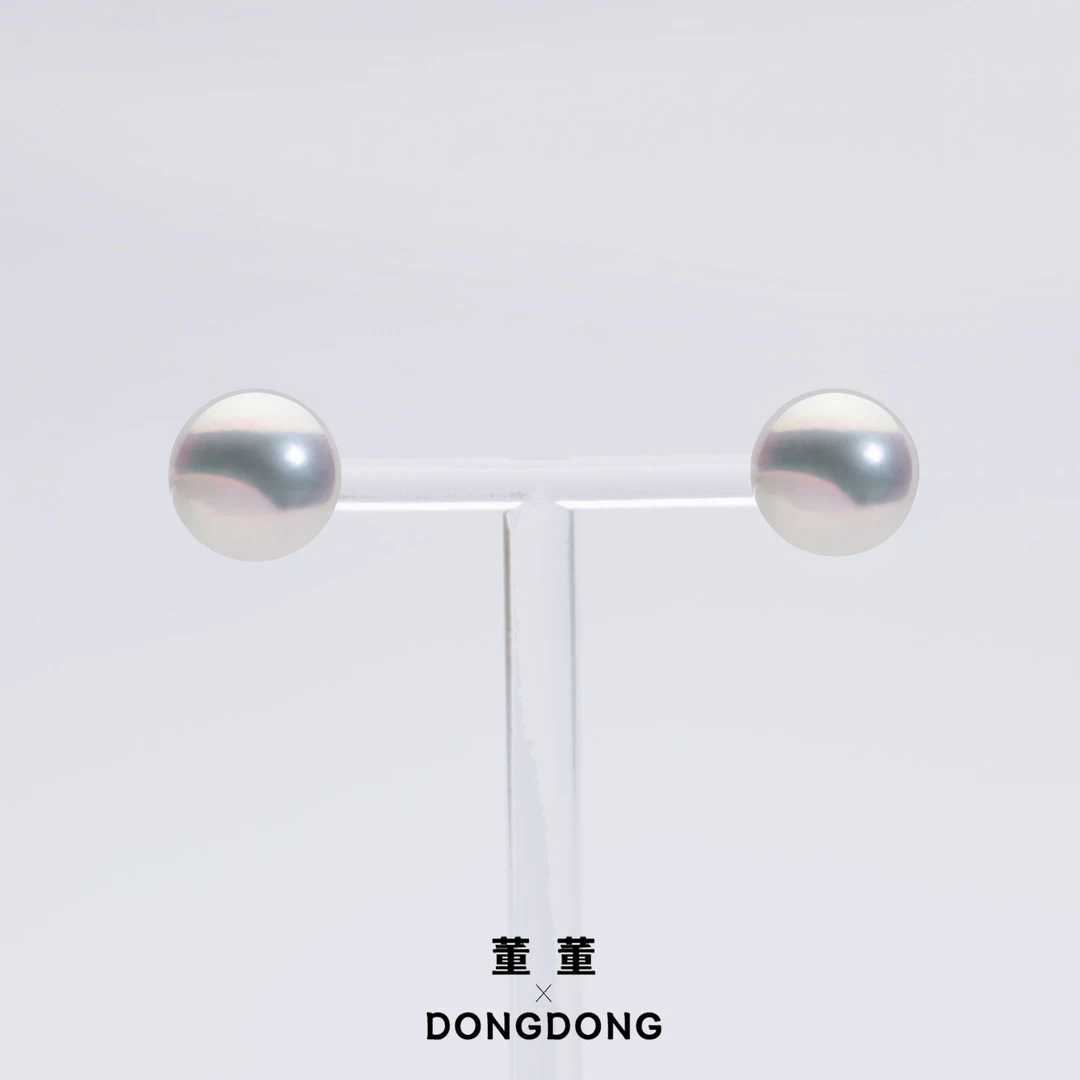 DDX792【董董】[冰魄玫瑰]天然淡水珍珠耳钉/12-13mm/S925