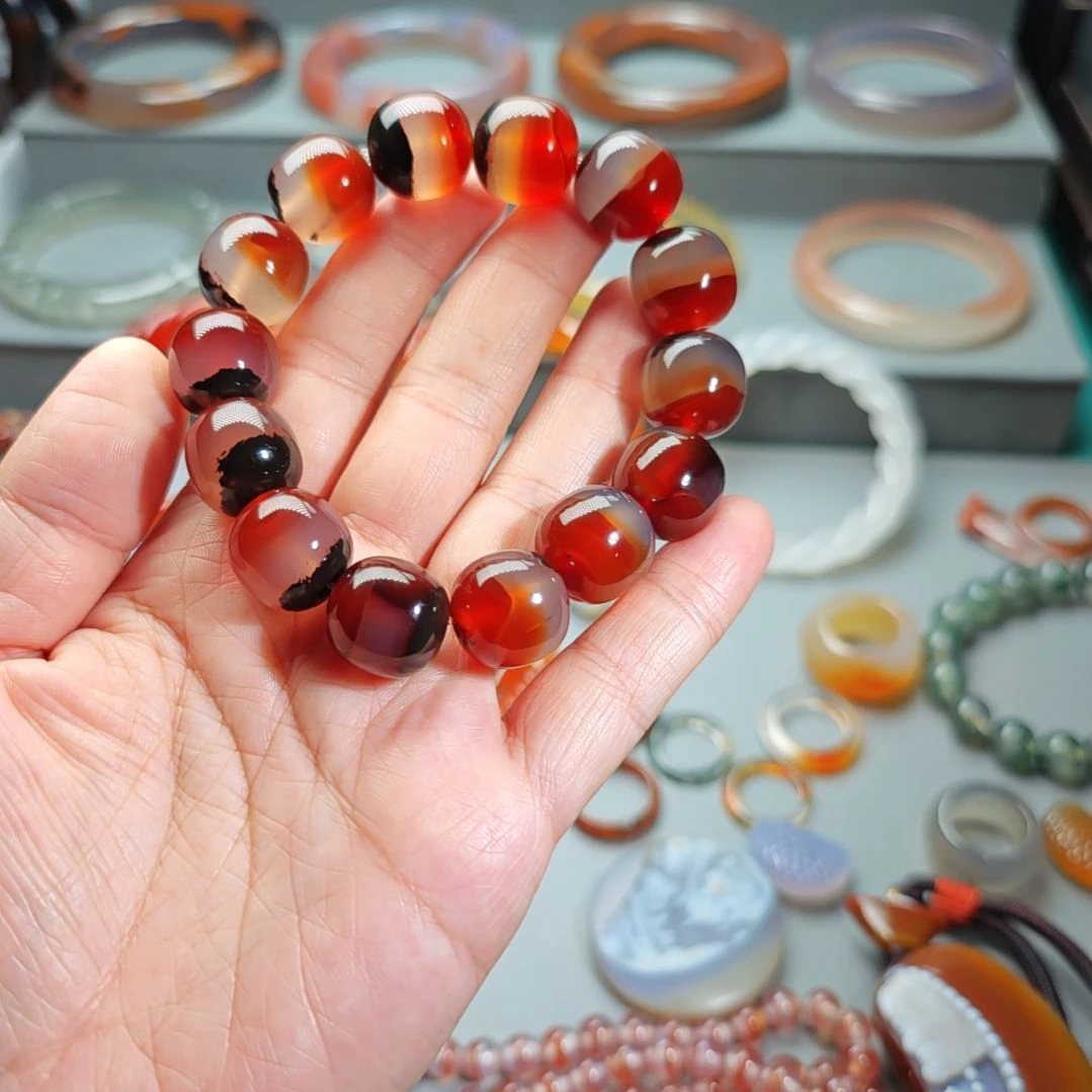 富***心玛瑙/玉髓未镶嵌手链