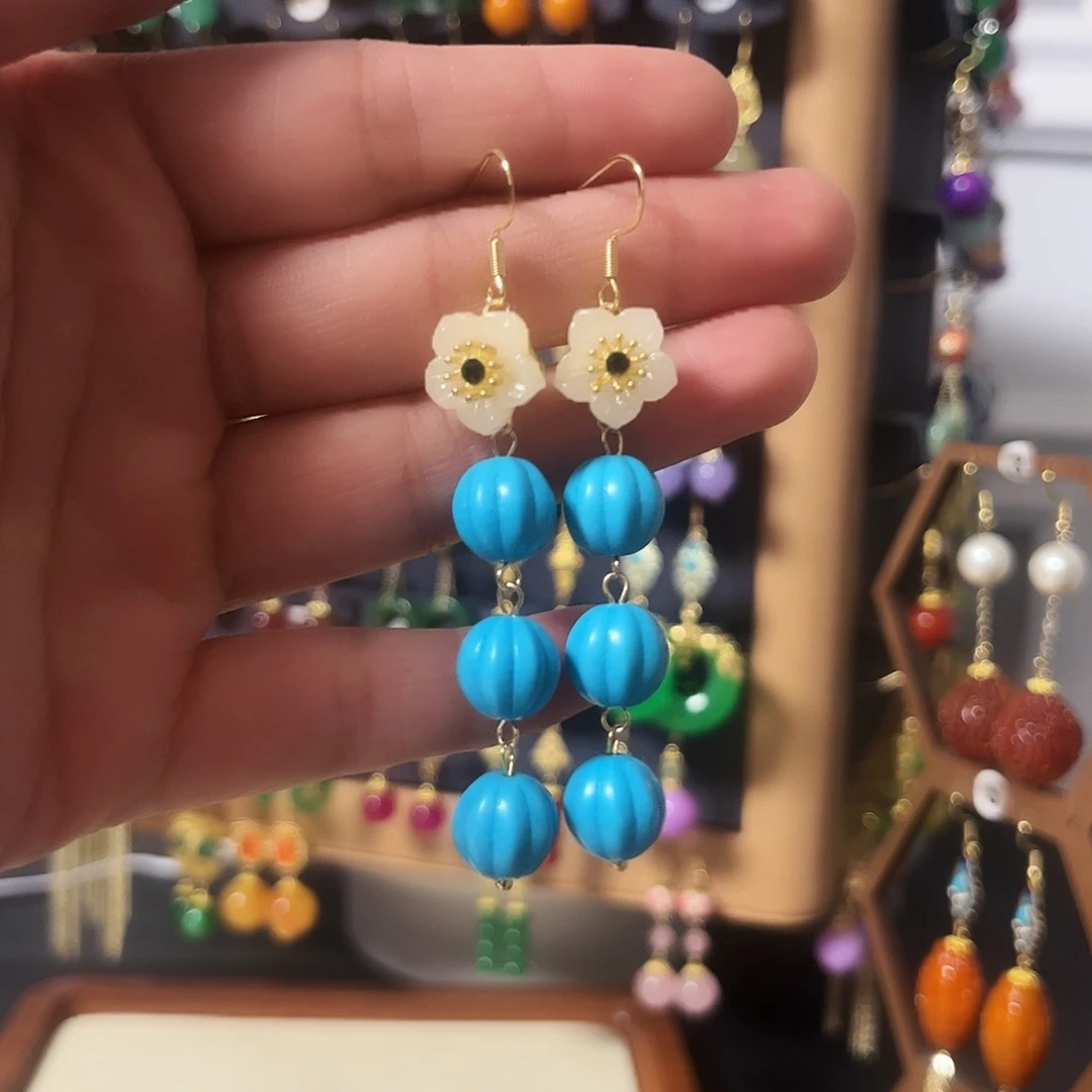 锆石纯铜925银耳饰