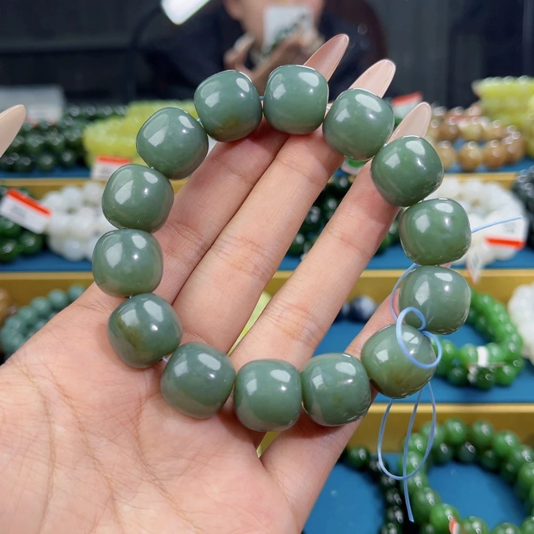 和田玉未镶嵌手链天然和田玉新疆且末料带糖手串16