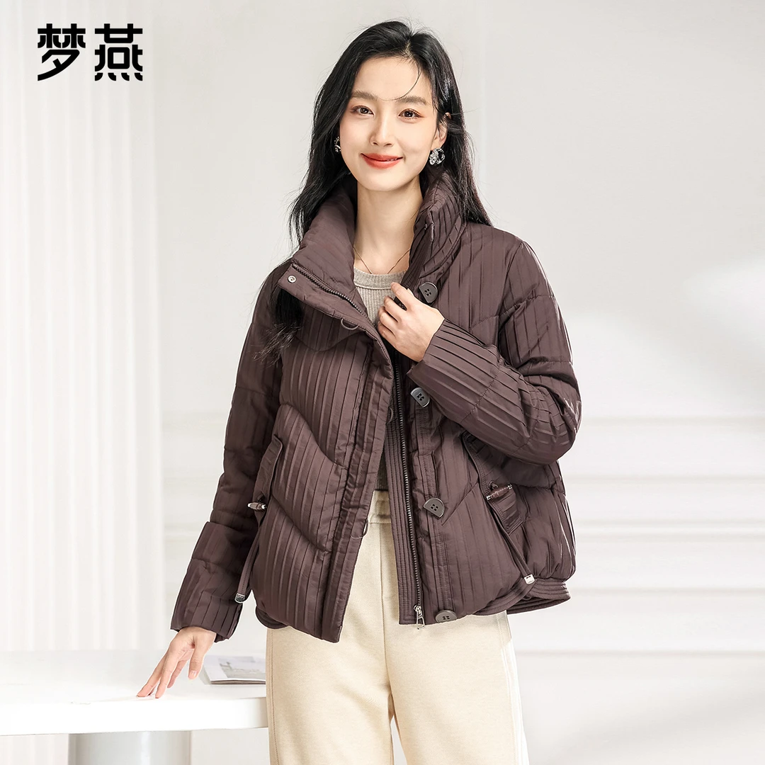 梦燕女款秋冬季新款宽松立领短款休闲羽绒服保暖外套CY11B4086
