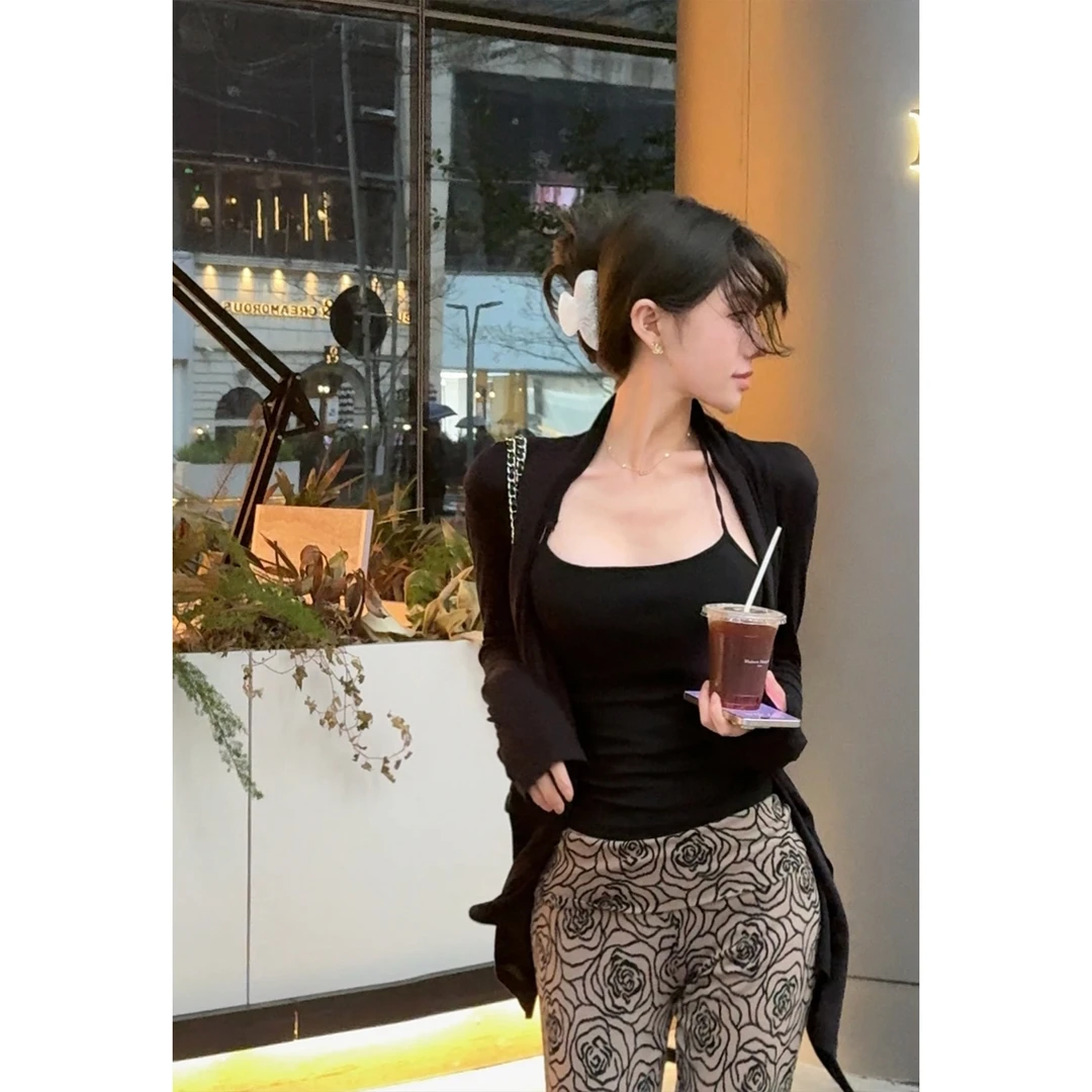 juanjuanyee【滨绮长岛】25可系带不规则下摆法式显瘦气质长袖开衫