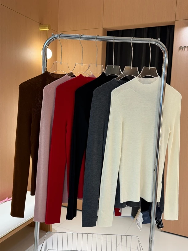 光板显瘦时尚简约百搭美丽诺羊毛打底衫