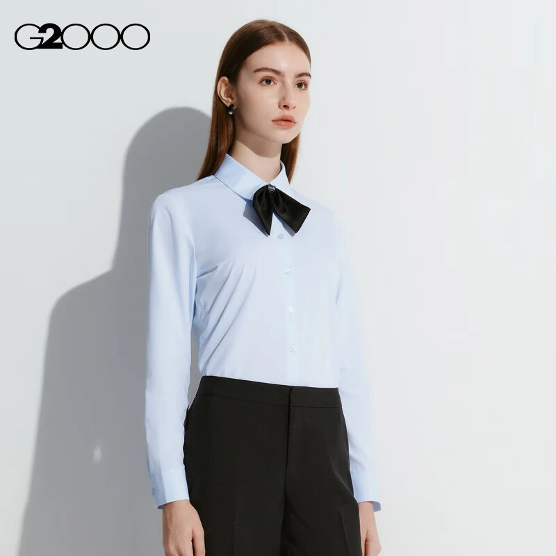 【含莫代尔】G2000女装春秋商场同款舒适垂感正装长袖衬衫直播
