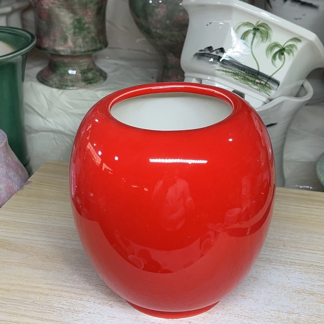 陶瓷绿植多肉微瑕花盆外口径：9*16打孔