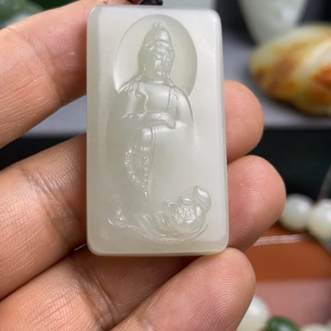 大***智和田玉未镶嵌吊坠(不含链)