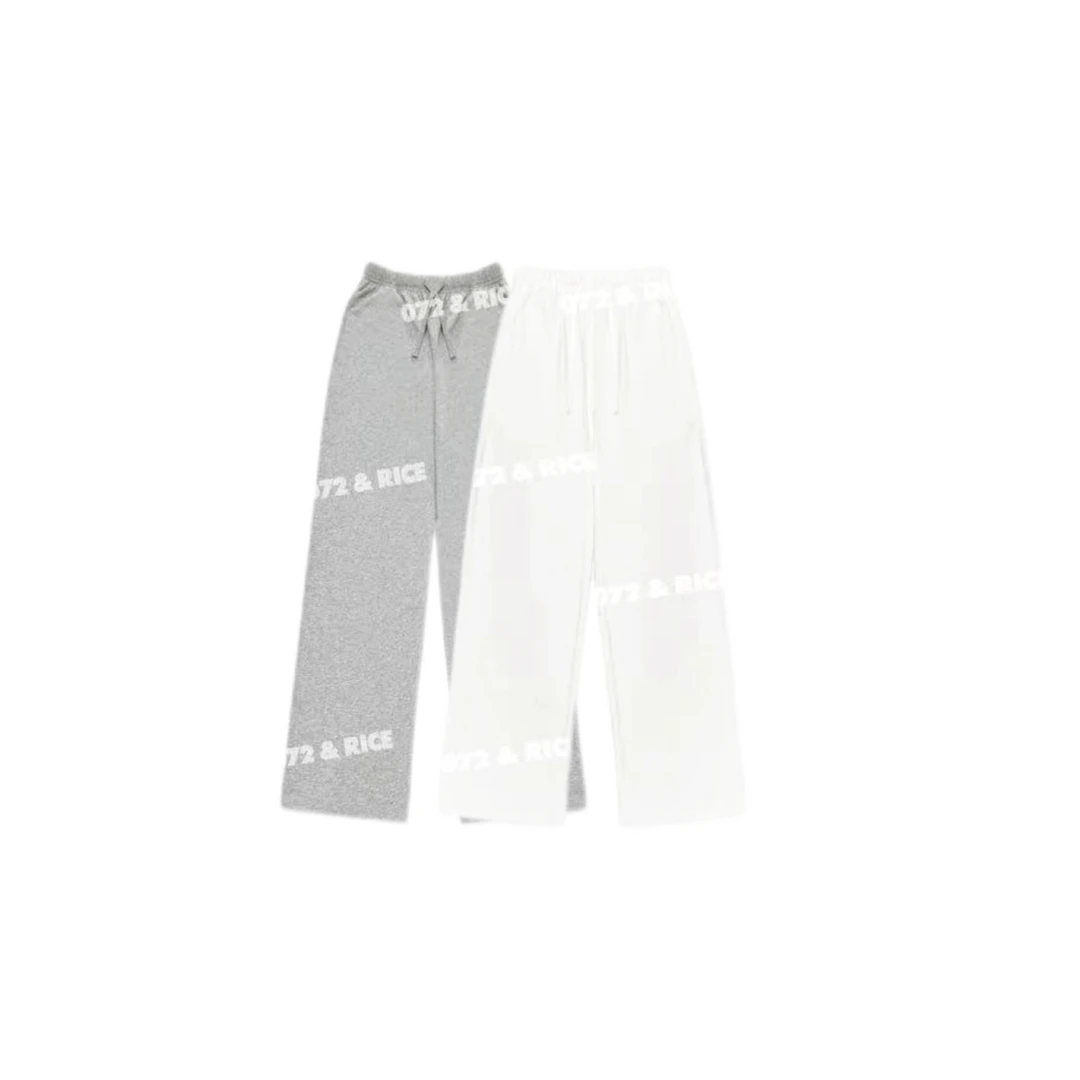 072 & RICE【散边卫裤】夏季休闲橡筋腰抽绳九分裤 32LK65