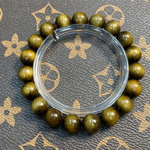 W727 乌金金丝楠圆珠卡1.0单圈手串