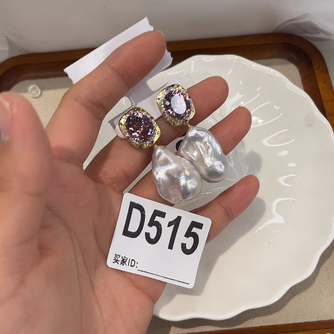 淡水珍珠耳饰合金